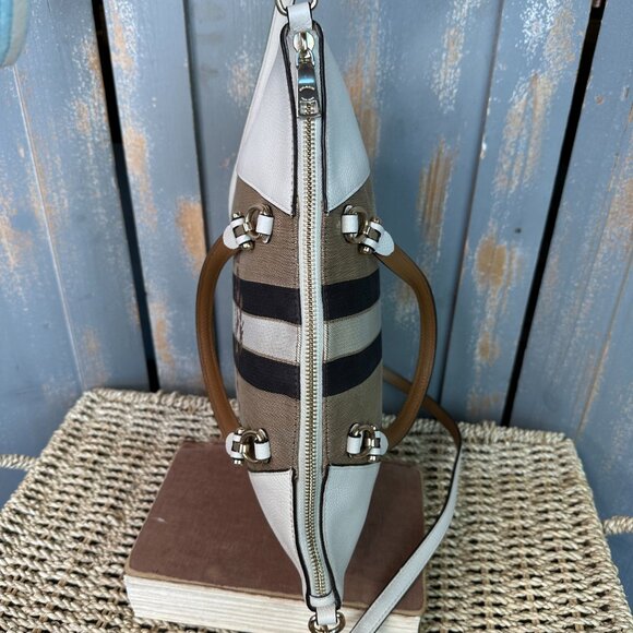 Coach Horse And Carriage Jacquard Prairie Satchel Khaki/Chalk - Picture 9 of 16